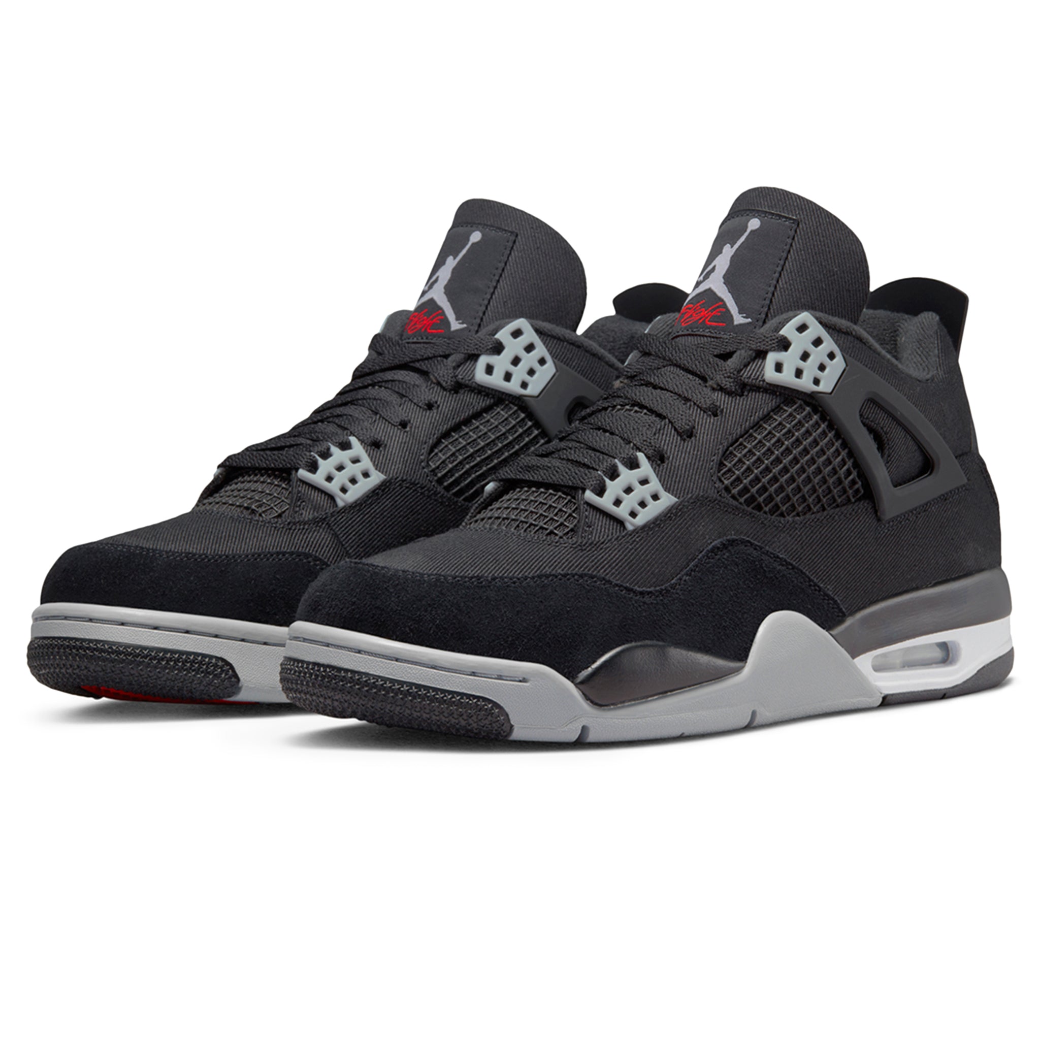 Front side view of Air Jordan 4 Retro SE Black Canvas DH7138-006